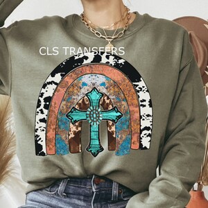 Jesus Rainbow Cowhide, Faith, Jesus DTF, Design, DTF Print, Ready to Press, Dtf Transfers, Heat Transfer, Western Design, Christian Designs