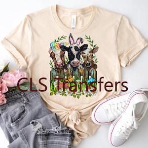 Easter Cows DTF Print: Farm Life Heat Transfer