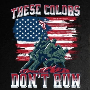 Ces couleurs ne coulent pas, drapeau en détresse, soldats, armée, Amérique, impression DTF, prêt à presser, transferts Dtf, transfert de chaleur, transfert Dtf