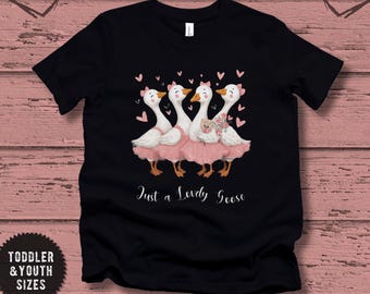 Just a lovely Goose Valentine T-shirt, Cute Goose Shirt for Toddlers & Youth