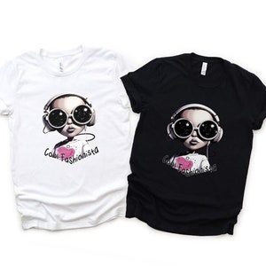 Cool Fashionista Toddler Tee, Kids T-Shirt, Children's Tee for Birthday Gift, Trendy Pink Baby Shirt with Glasses Design