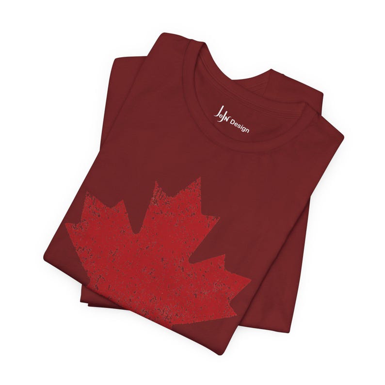 Kanada-Ahornblatt-T-Shirt, beunruhigtes Blatt der kanadischen Flagge, Weinlese- primas-Frauen-Oberteil für Erwachsene Bild 16