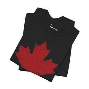 Kanada-Ahornblatt-T-Shirt, beunruhigtes Blatt der kanadischen Flagge, Weinlese- primas-Frauen-Oberteil für Erwachsene Bild 15