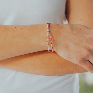 SUPERNOVA - Lovely Multi-Colored Beaded Bracelet / Double Wrap Bracelet / Delicate Boho Bracelet / Dainty Jewelry / Glass Beads / Bracelet