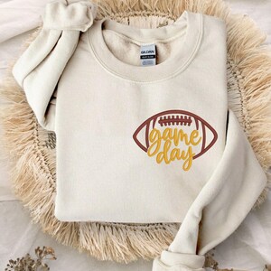 Embroidered Football Game Day Unisex Crewneck Sweatshirt | Athletic Sweatshirt | Football Sweater | Sunday Game Day