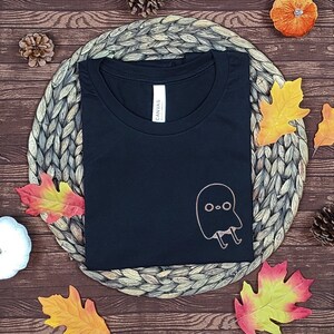Creepy Little Ghost Embroidered Tee | Halloween Shirt | Fall Tee | Trick or Treat Shirt | Ghost Shirt | Kawaii Halloween