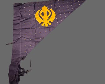 DuraFlag Bandiera Sikh 50x30 Cm - Alta Qualità Da Esterno/Interno Con Corda E Tientibene, Colori Vivaci
