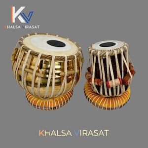 Tabla Set, Indian Drum, Brass Professional Bayan & Dayan Percussion Musical Instrument, Indian Classical Music,