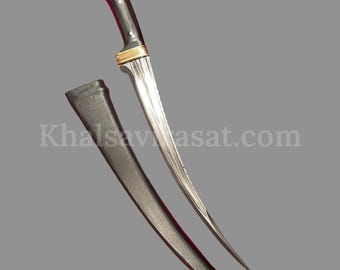 Handmade Sarbloh Pesh Kabz Khanjar, Sikh Kirpan, 18.5 Inch