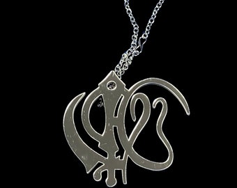 Sikh Car Hanging, Modified Khanda And Ek Onkar Mix, Rear View Mirror Ornament, Sikh Items,