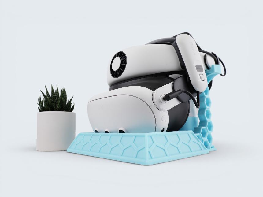 Meta Quest 3 Stand VR Headset Dock with Controller Holder