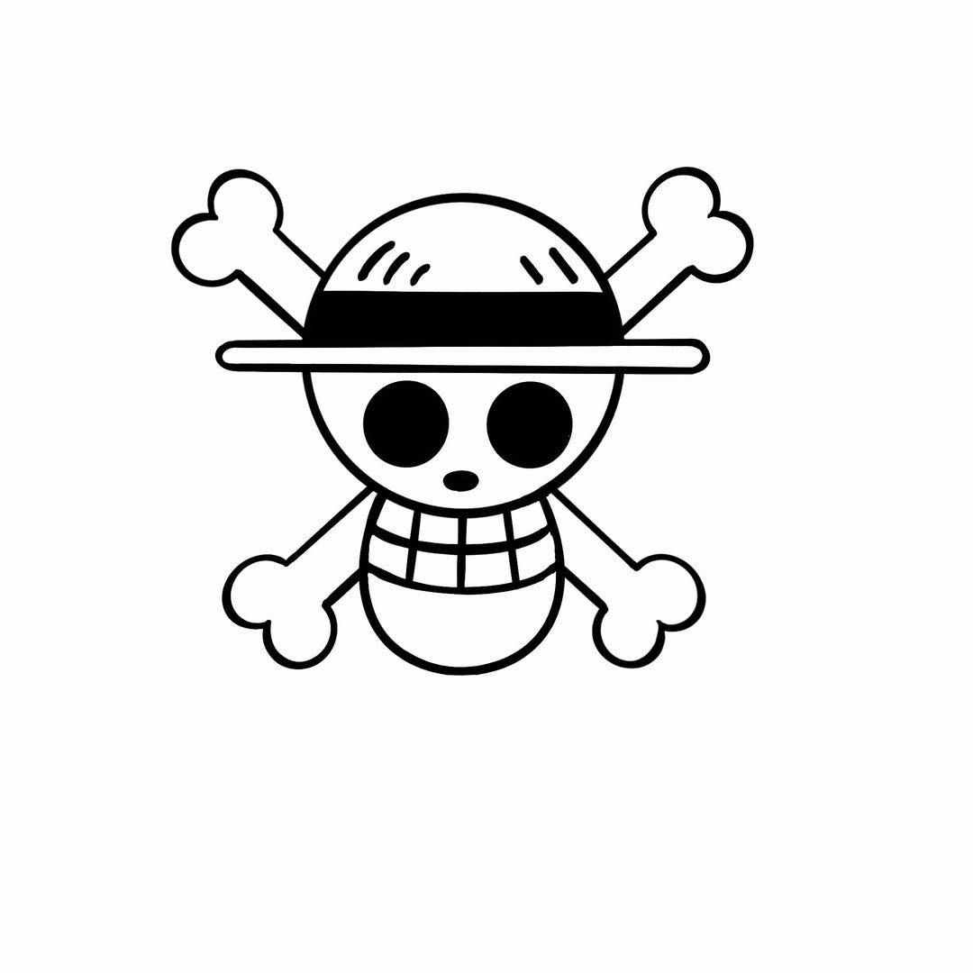 Straw Hat Jolly Roger Vinyl Decal | One Piece Sticker - Etsy