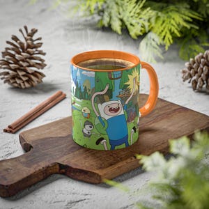 Adventure Time Mug, Finn Mug, Cartoon Mug, Adventure Time Finn Mug, Gift for Adventure Time Lover
