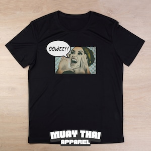 Comic Style Woman Oowee, Muay Thai Funny, Muay Thai Shirt, Muay Thai T-Shirt, Muay Thai Short Sleeve, Black Shirt, Comic Shirt