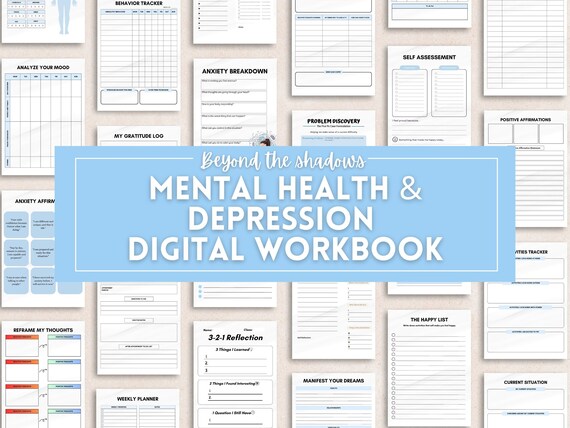 Mental Health Journal Digital Goodnotes Planner Mentalhealth Workbook Notability Printable Planner Depression Journal Gift