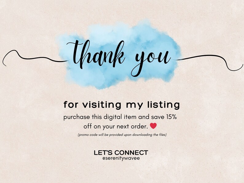 May include: Thank you for visiting my listing. Purchase this digital item and save 15% off on your next order. Promo code will be provided upon downloading the files. Let's connect @serenitywavee