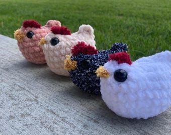 Crochet Baby Chicken Plushie, Stuffed Animal, Handmade, Farm Animal, Chick