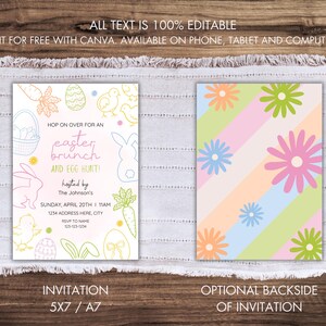 Editable Easter Invitation. Digital Download. Easter Brunch Invite. Easter Egg Hunt Invitation. image 2