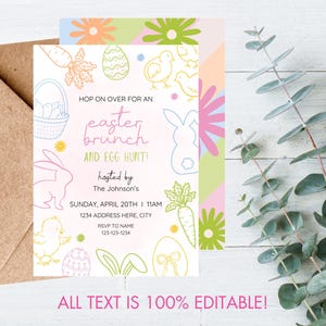 Editable Easter Invitation. Digital Download. Easter Brunch Invite. Easter Egg Hunt Invitation. image 3