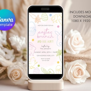 Editable Easter Invitation. Digital Download. Easter Brunch Invite. Easter Egg Hunt Invitation. image 5