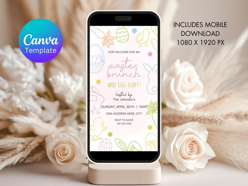 Editable Easter Invitation. Digital Download. Easter Brunch Invite. Easter Egg Hunt Invitation. image 5
