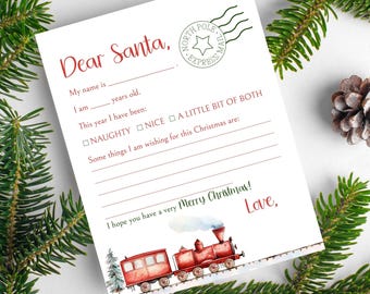 Santa Letter Printable, Letter to Santa, Editable Santa Letter