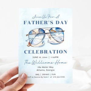 Father's Day BBQ Invitation Template, Father's Day Party Invite, Cookout Invitation Editable, Dad's Day Celebration Barbeque Invite, LLP96