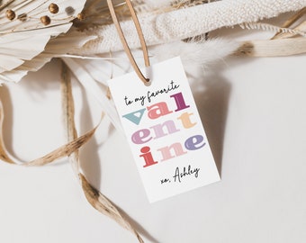 Valentine's Gift Tag Printable, Editable Valentine's Day Treat Tags, Valentines Day Classroom Treat, Instant Download, Printable Gift Tag