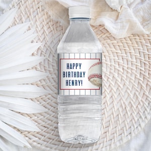 Baseball Water Bottle Label, Editable Baseball Bottle Labels, Birthday Party Baseball Decor, Hydration Station Baseball Birthday, LLP217