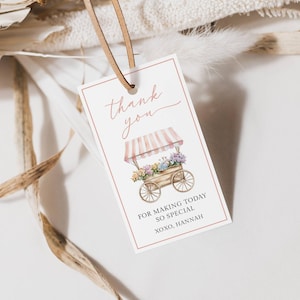 Rosa frisch Off-The-Market-Geschenkanhänger, Blumenwagen-Geschenkanhänger, Off-The-Market-Geschenkanhänger, Farmers Market Brial Shower Favor Printable, LLP240