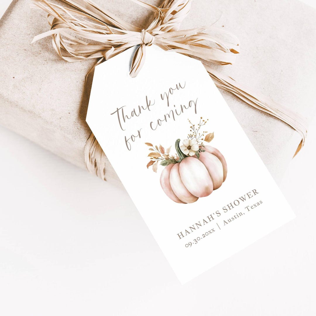 Our Little Pumpkin is on the Way Thank You Tag, Little Pumpkin Baby ...