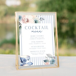 Bar Schild zum Ausdrucken, Cocktail Menü Schild, Tee mit der Braut Schild, Tee-Party Getränk Schild Vorlage, Signatur Getränk Schild Sofort-Download LLP61