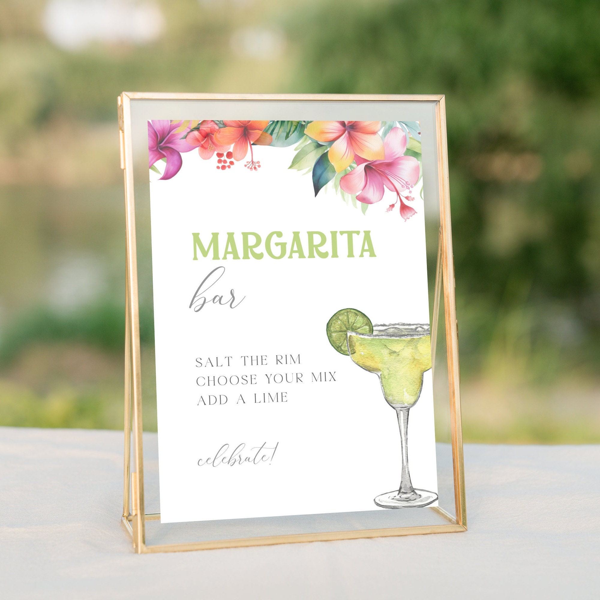 Margarita Bar Sign Printable Template, Bridal Shower Margarita Drink ...