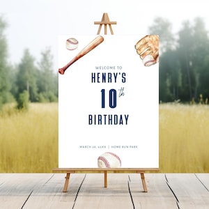 Welcome Sign Baseball Theme, Play Ball Birthday Sign, Birthday Party Welcome Sign Baseball, Little Rookie Birthday Decor All Star LLP217