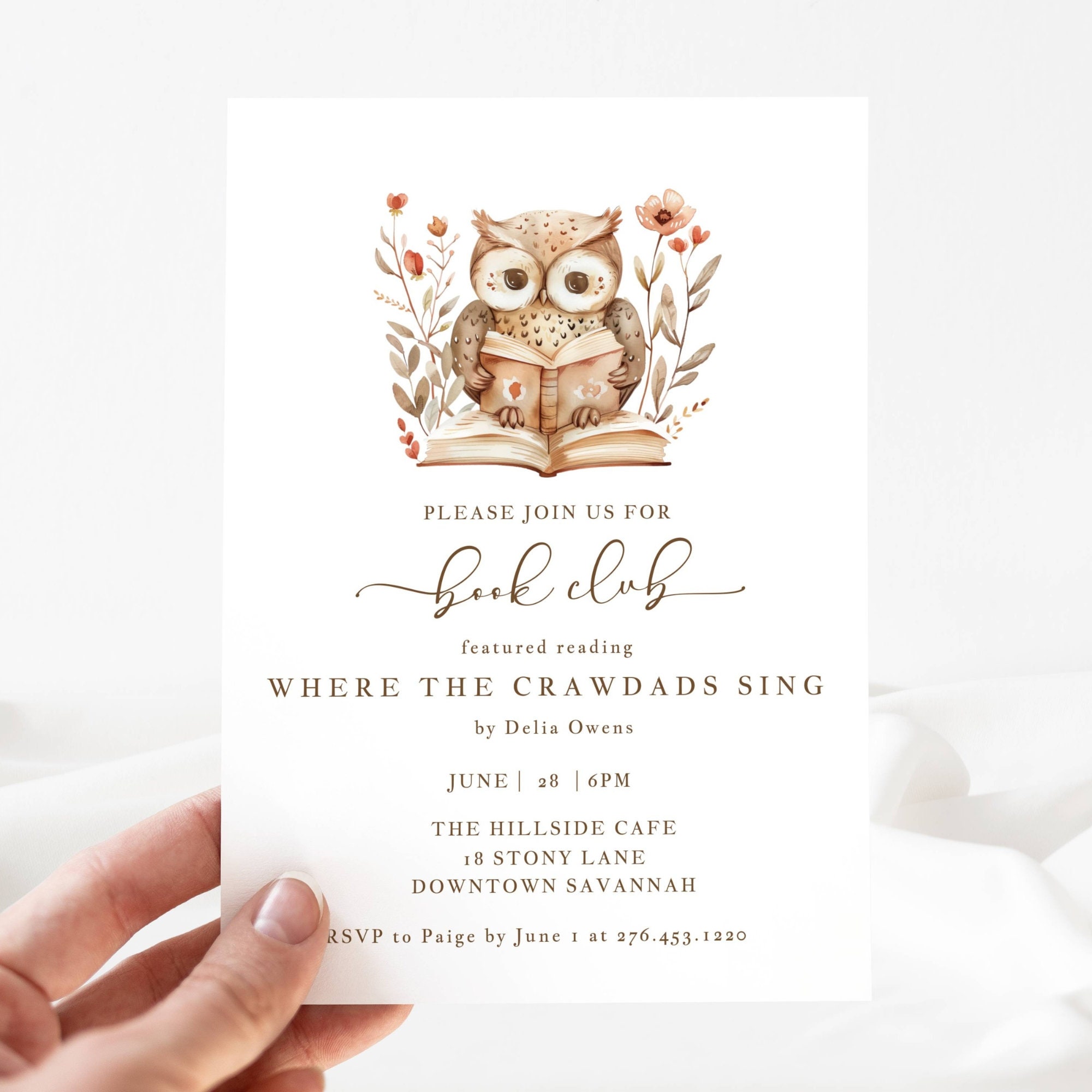 Editable Book Club Invitation Template, Book Club Meeting Invite ...