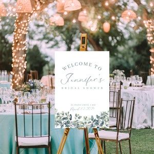 Greenery Bridal Shower Welcome Sign Template, Instant Download, Eucalyptus Bridal Shower Sign Printable, Bridal Shower Decor Greenery, LLP3