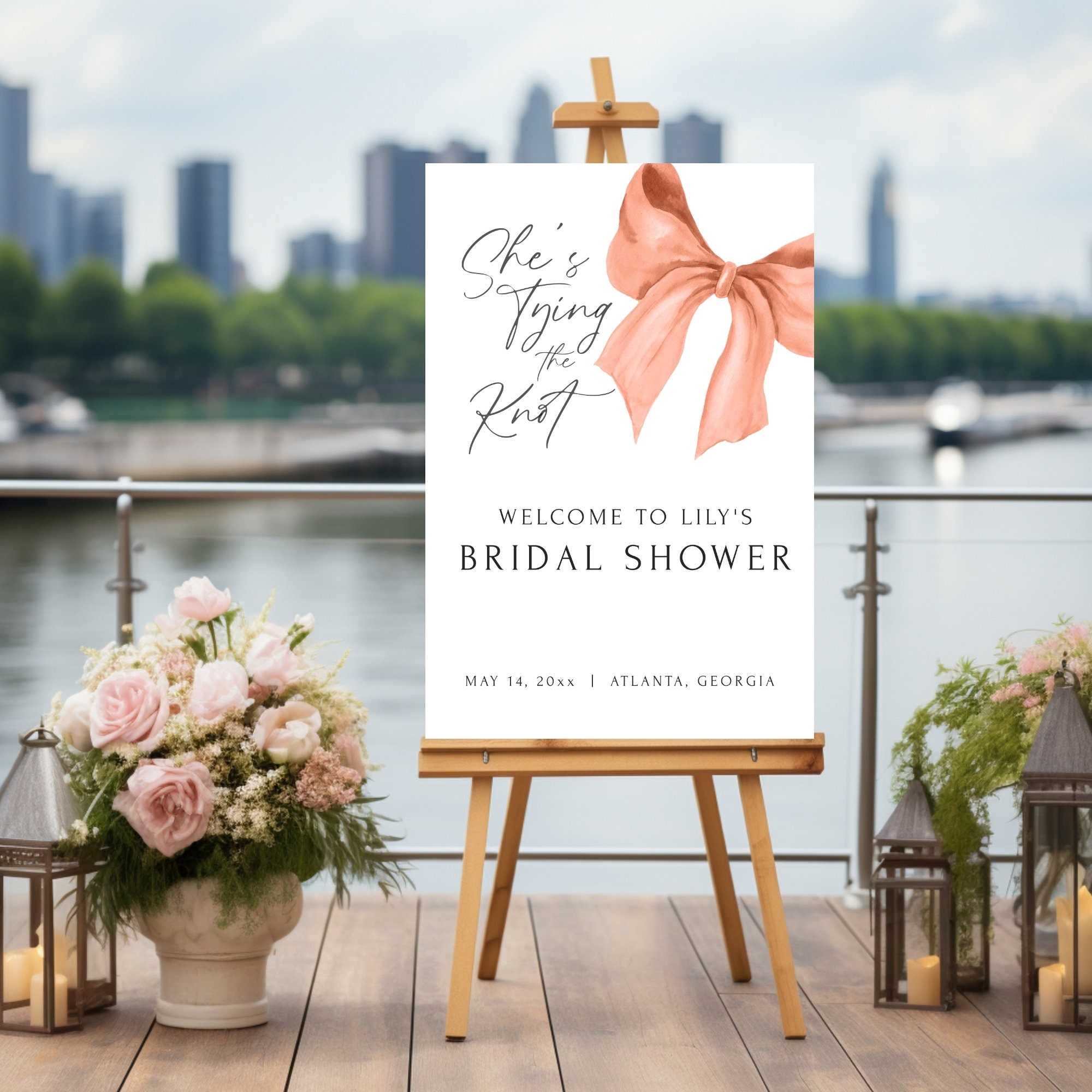 Tying the Knot Bridal Shower Welcome Sign Template, Bridal Welcome Sign ...
