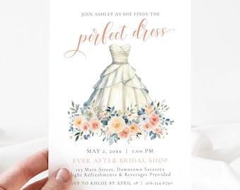 Editable Wedding Dress Shopping Invitation, Yes to the Dress, Bridal Dress  Party, Instant Download - Etsy