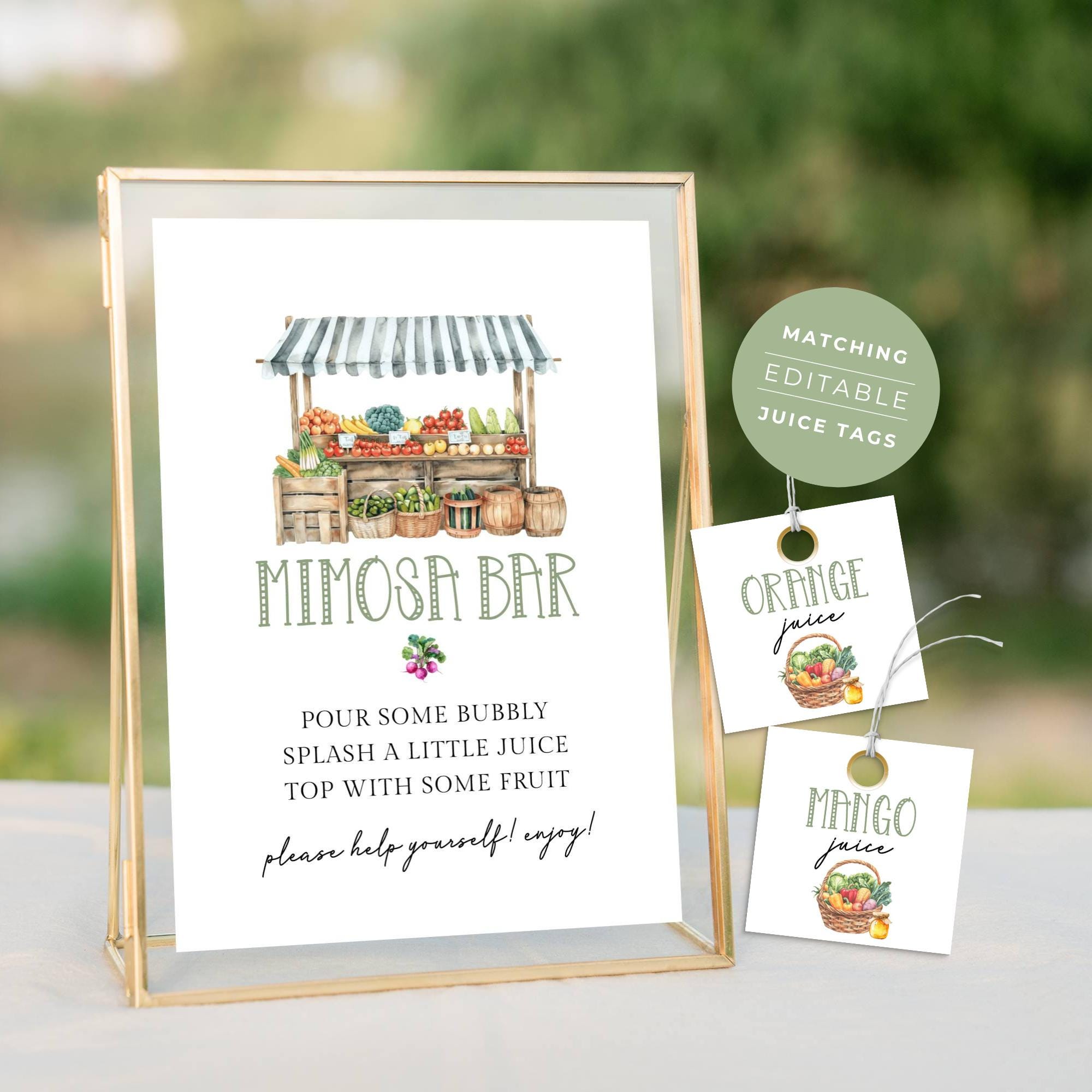Locally Grown Baby Shower Printable Template, Farmers Market Baby