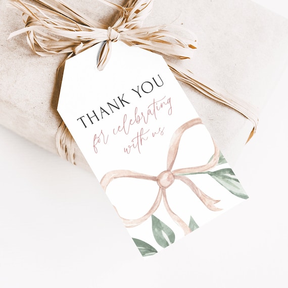 Gift Tag - Baby Script Pink Gift Tag - Baby Script Pink