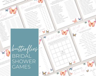 Lifetime of Butterflies Bridal Shower Games, Butterfly Bridal Shower Games Editable, Wedding Shower Games Butterfly Theme Printable, LLP66