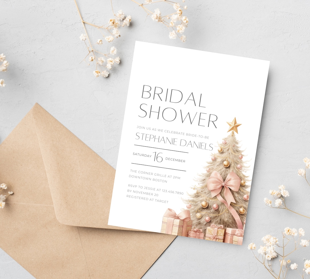 Christmas Bridal Shower Invitation, Instant Download, Winter Shower ...