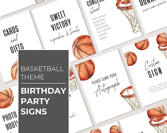Basketball Party Table Signs, Concessions Stand Sign Template, Basketball Theme Birthday Party Decorations, Sports Party Printable, LLP216