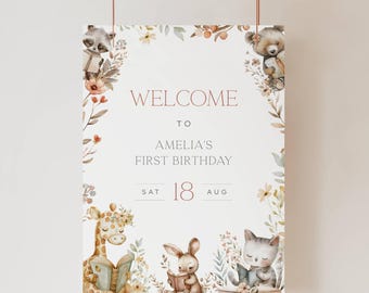 Storybook Birthday Theme Welcome Sign, One For The Books Welcome Sign, First Chapter Birthday Decor, Chapter One First Birthday, LLP245