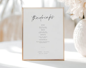 Specialty Drink Menu Wedding, 50th Birthday Drink Menu, Personalized Signature Drink Menu Bridal Shower, Wedding Drink Menu Classy, LLP266