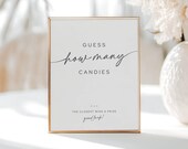 Guess How Many Candies Sign Minimal, Bridal Shower Candy Jar Guessing Game, Editable Shower Game Sign Guess How Many, LLP266