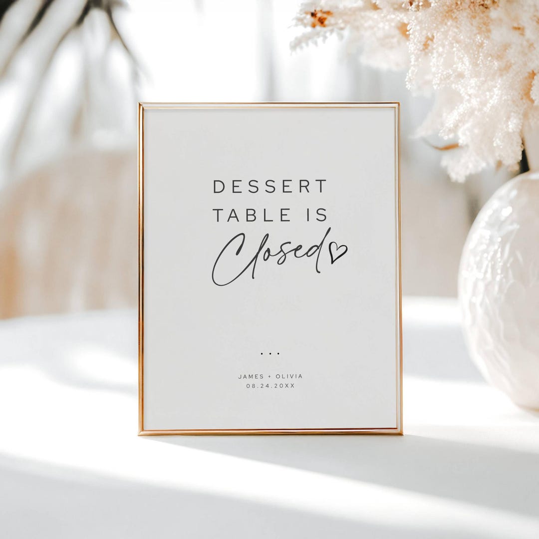 Dessert Table is Closed Sign, Please Wait Dessert Sign Printable ...
