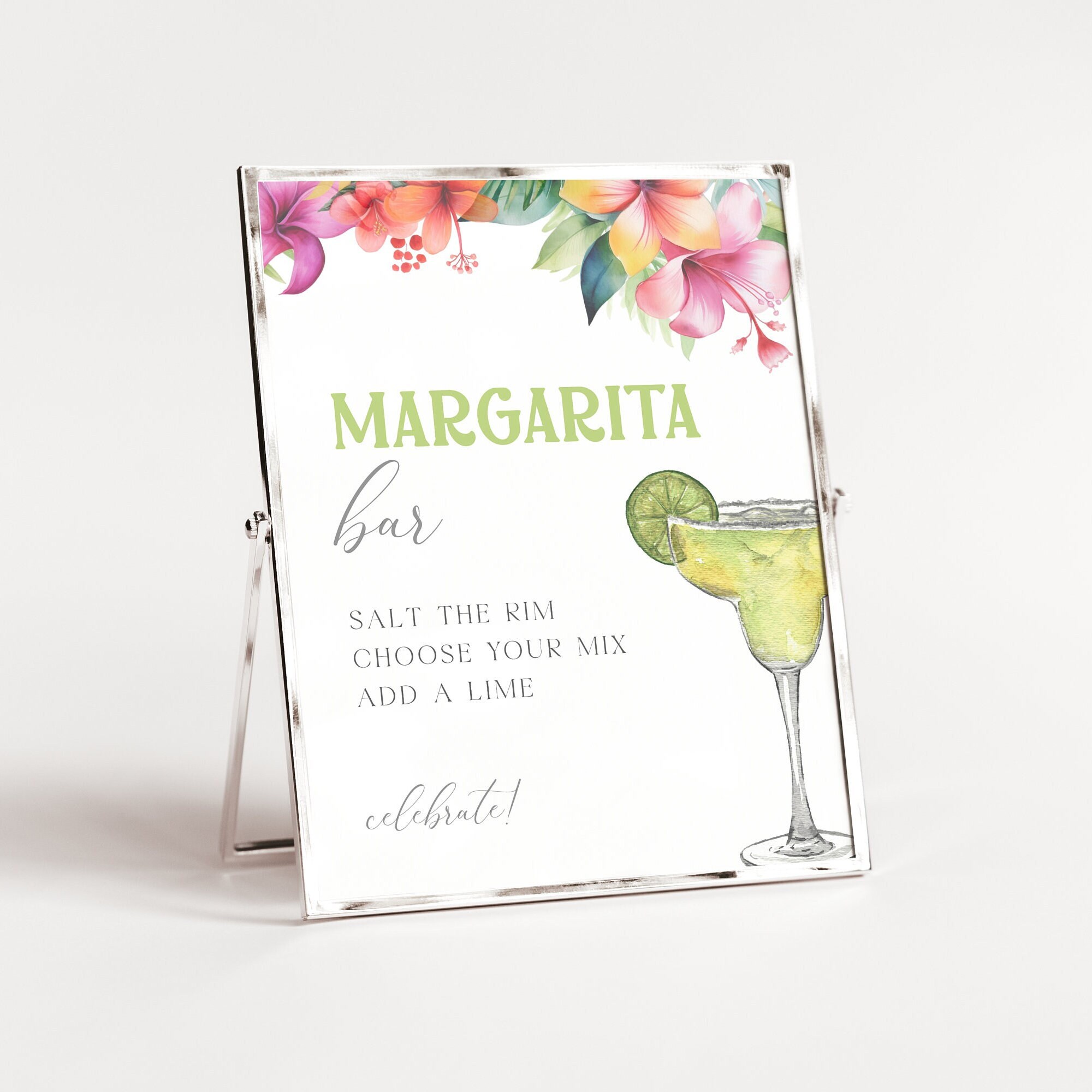 Margarita Bar Sign Printable Template, Bridal Shower Margarita Drink ...