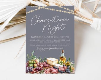 Charcuterie Night Party Invite, Girls Night Charcuterie, Wine and Cheese Night Invite, Charcuterie Party Invite, Board Party Digital, LLP132