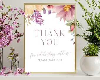 Please Take One Sign Template, Thank You For Coming Sign, Baby Shower Printable, Favors Sign Wedding Bridal Shower Instant Download, LLP63